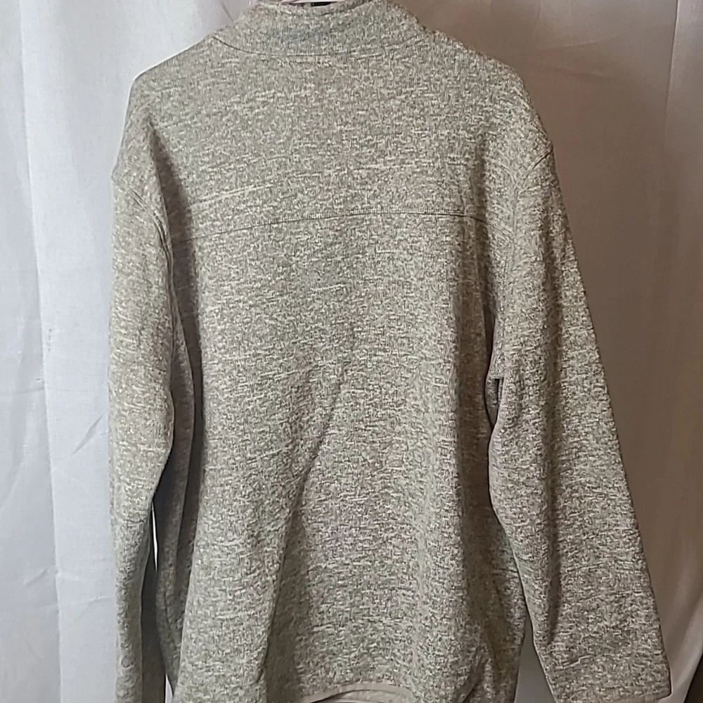 Mens Eddie Bauer Beige 1/4-Zip Fleece Pullover Sweater XXL